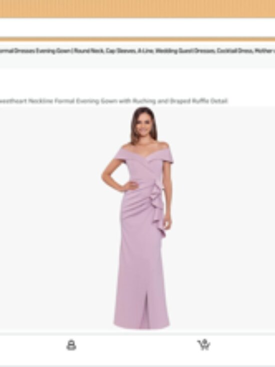 XSCAPE Evening Gown Dresses & Skirts - XSCAPE Women's Long Off the shoulder sweetheart neckline gown - Size 10 - Blush